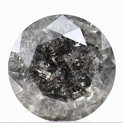 Salt and Pepper Diamond Fancy Gray Color 0.80 CT 6.15 x 3.30 MM Round Brilliant Cut Diamond! Natural Loose Diamond ! Christmas Gift for Her