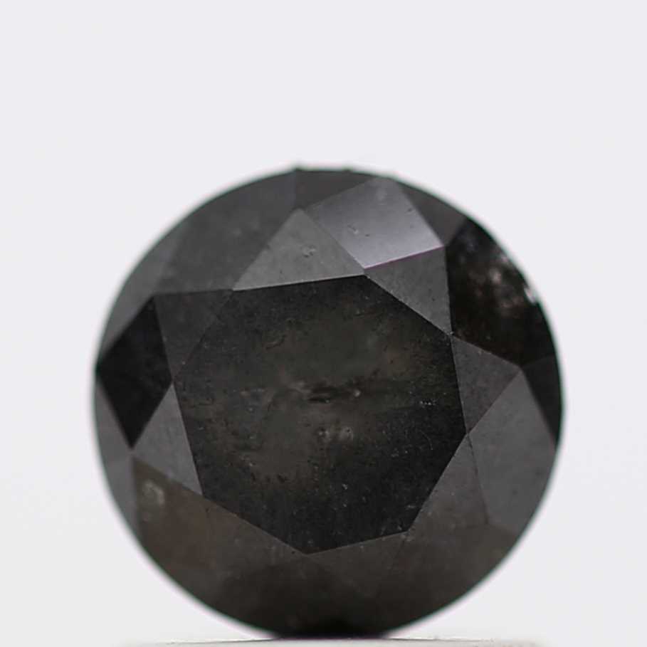 1.13 Carat Salt and Pepper Diamond Fancy Black Round Brilliant Cut Natural Loose Diamond