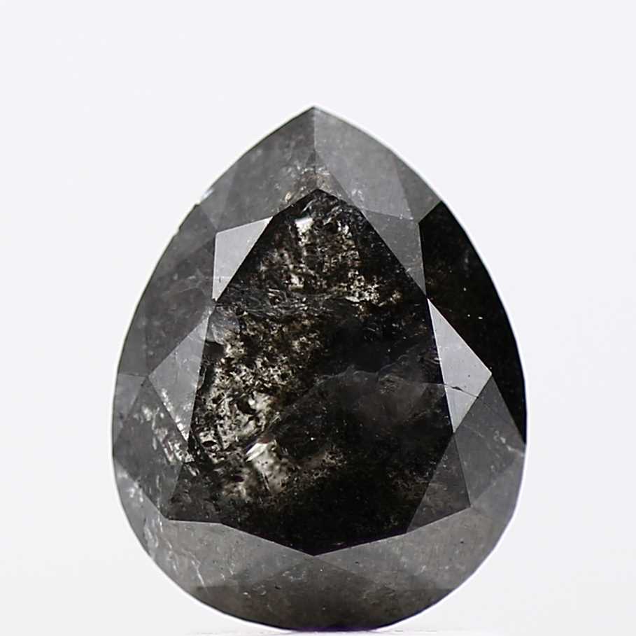 Salt and Pepper Diamond Fancy Gray Color 1.91 CT 8.60 x 6.75 x 3.60 MM Pear Cut Diamond! Natural Loose Diamond ! Christmas Gift for Her