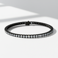 Black Gold Majestic Precious Round Lab Diamond 7 Inch Long Tennis Bracelet