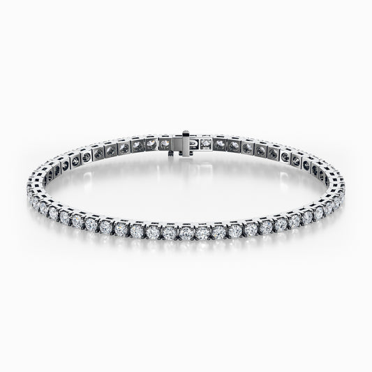 14Kt. White Gold Majestic Precious Round Lab Diamond 7 Inch Long Tennis Bracelet