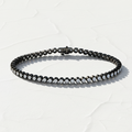 18 kt Black Gold Precious Round Lab Diamond 7 Inch Long Tennis Bracelet