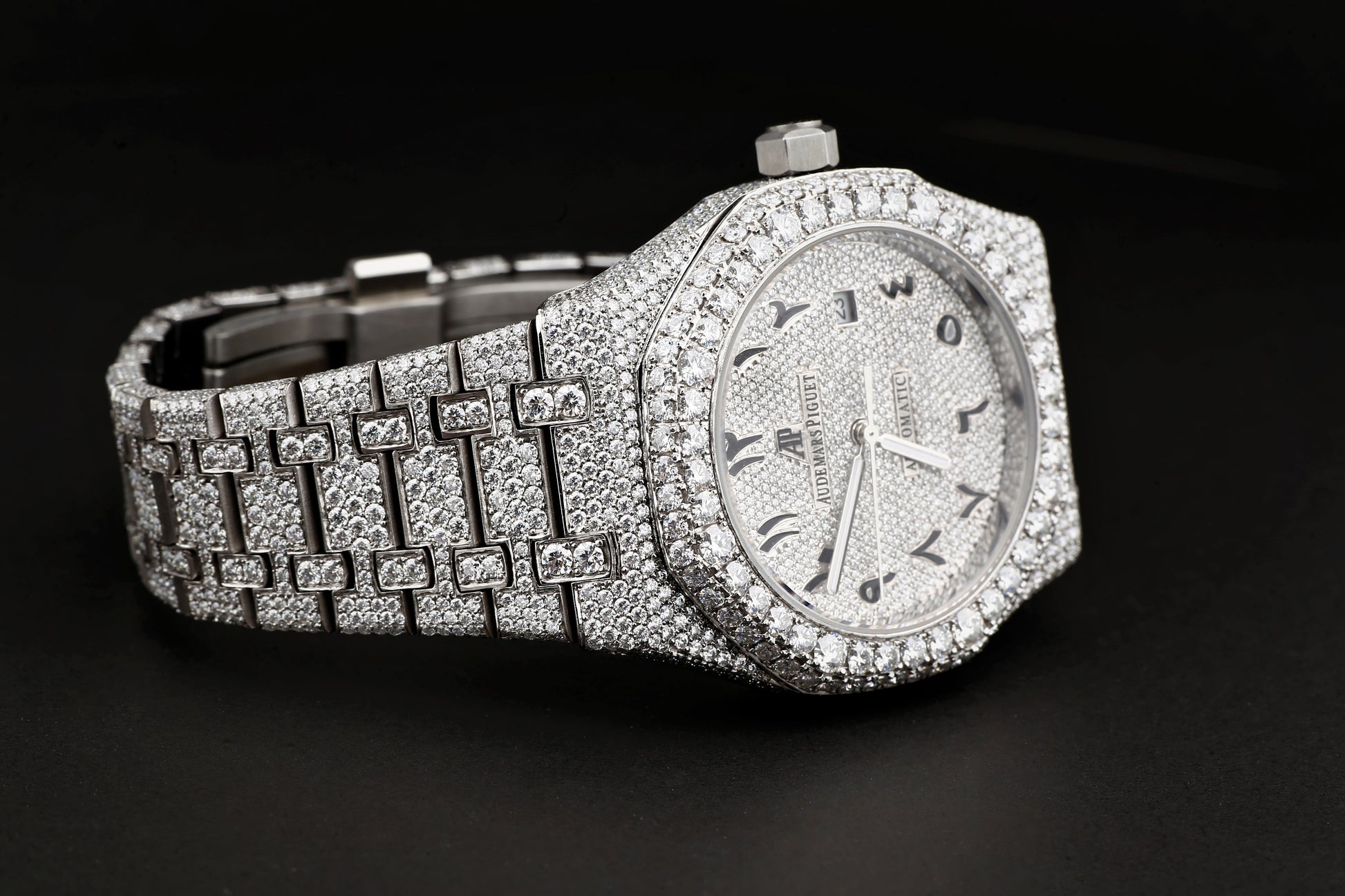 Audemars Piguet Luxury Watch in Real VVS Moissanite Diamond, Automatic Watch, Handmade Stainless Steel Watch for Women / Man