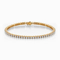 18Kt. Yellow Gold Majestic Precious Round Lab Diamond 7 Inch Long Tennis Bracelet