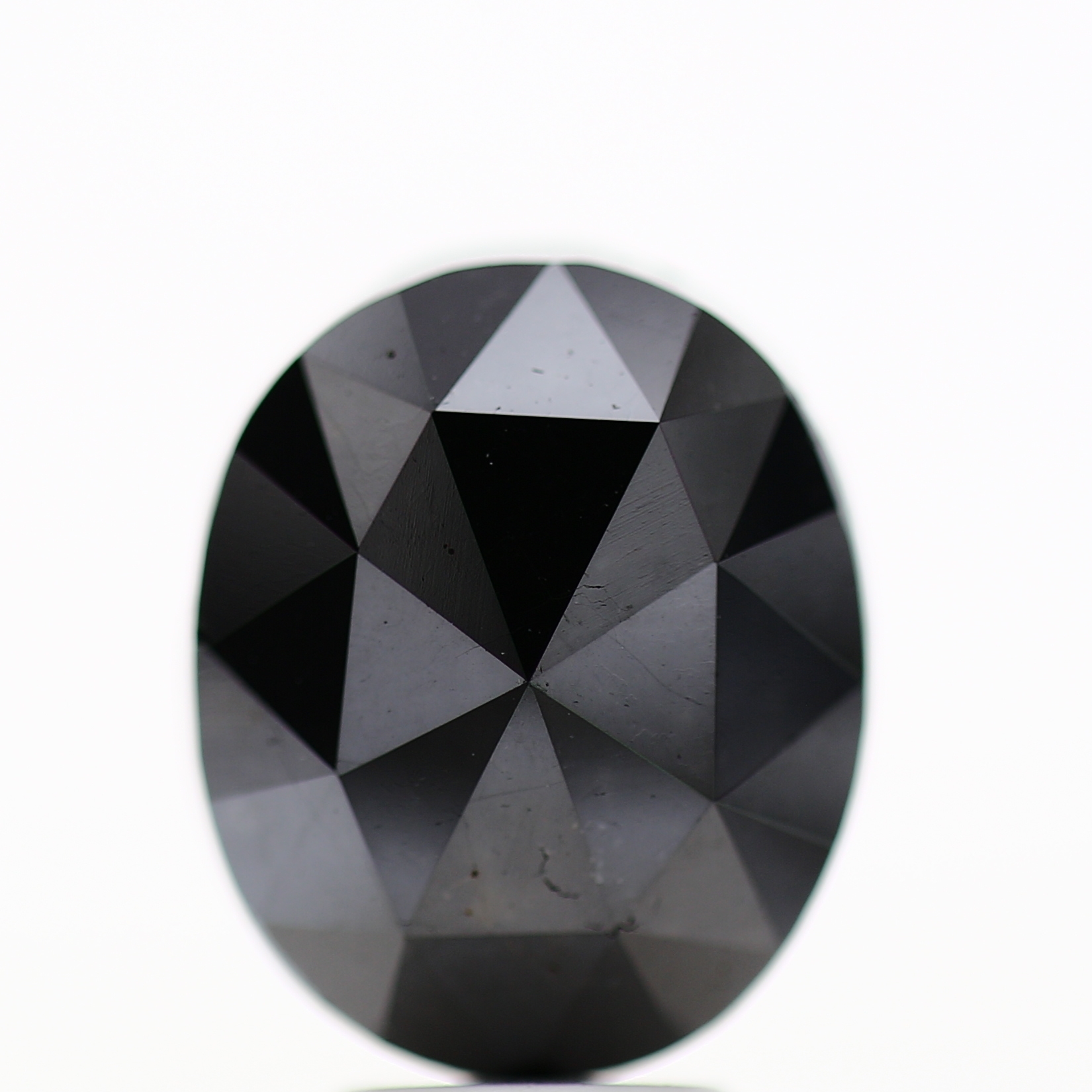Oval Rose Cut Black Loose Diamond [12.06 MM] Natural Diamond For Engagement Ring 5.43 Carat